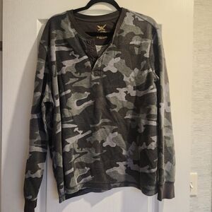 Faded Glory Camo Thermal Henley Shirt Size 2XL Euc